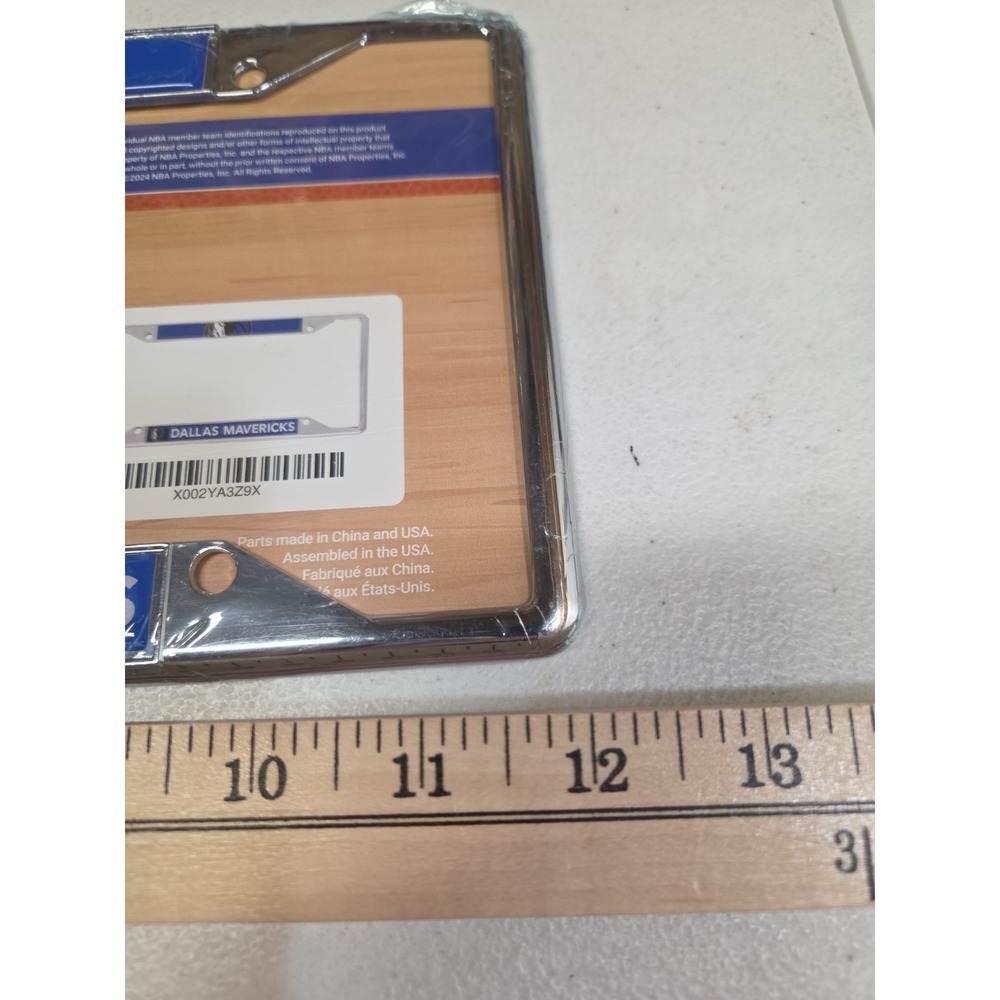 NBA Dallas Mavericks Up Close Chrome License Plate Frame NWT - Picture 9 of 10